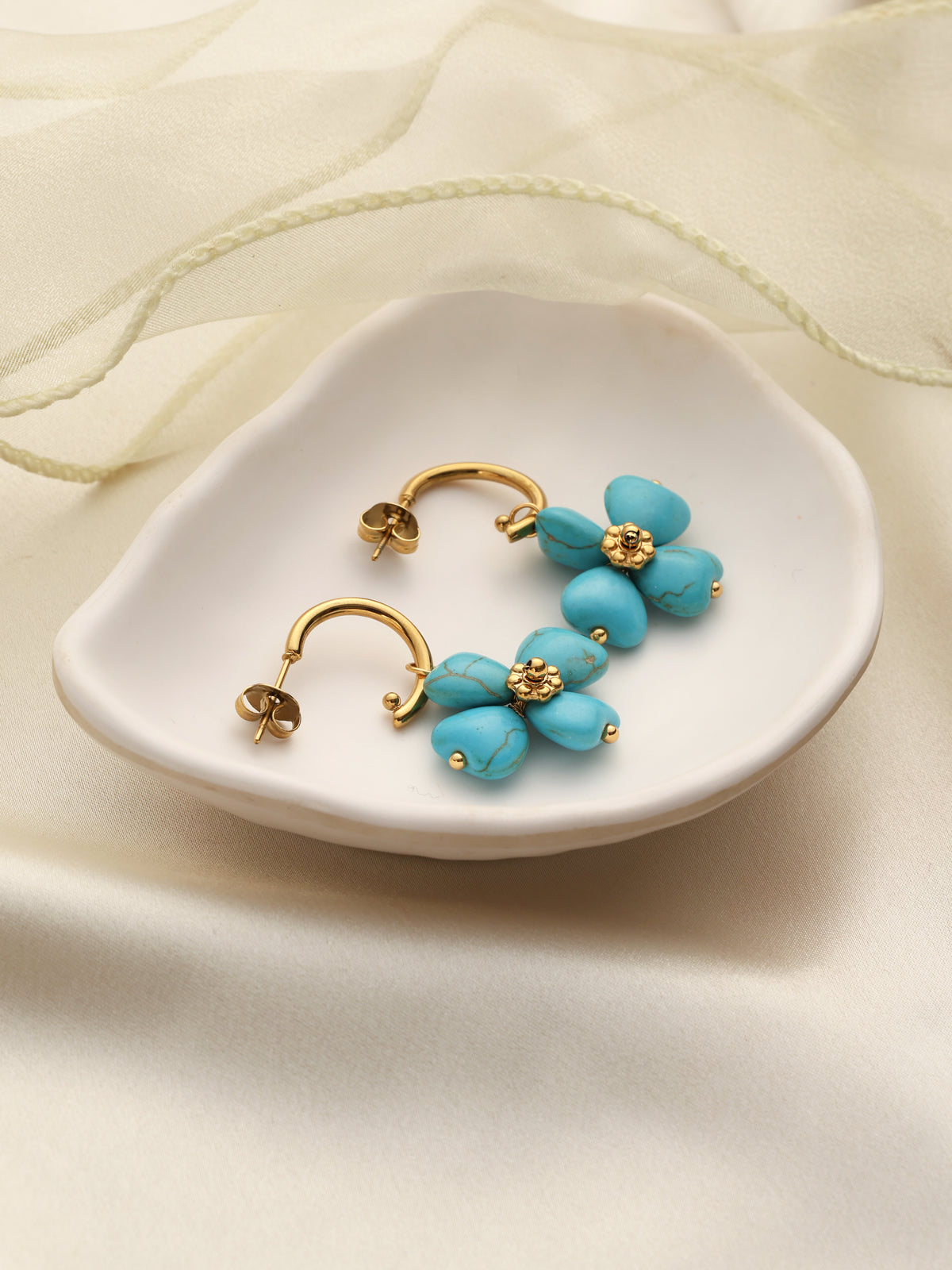 Klissaa Aqua Bloom Earrings