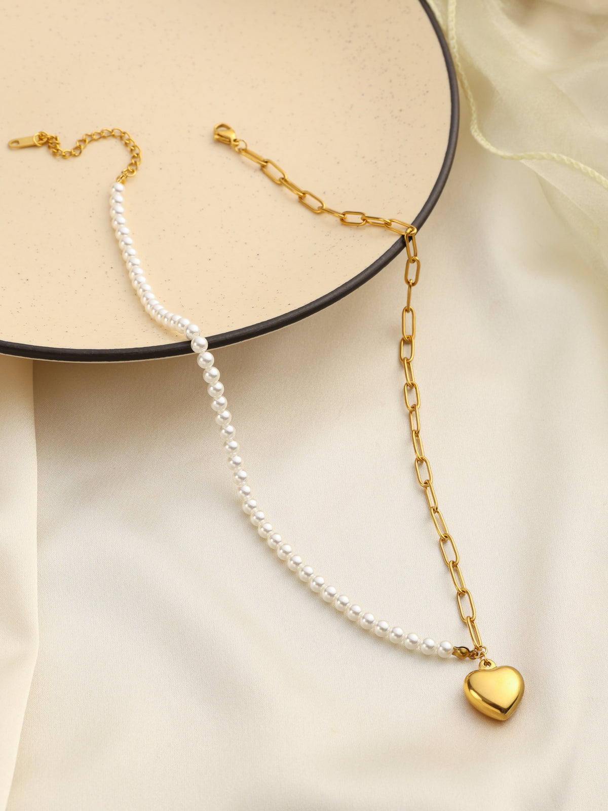 Pearls & Heart Duo Necklace
