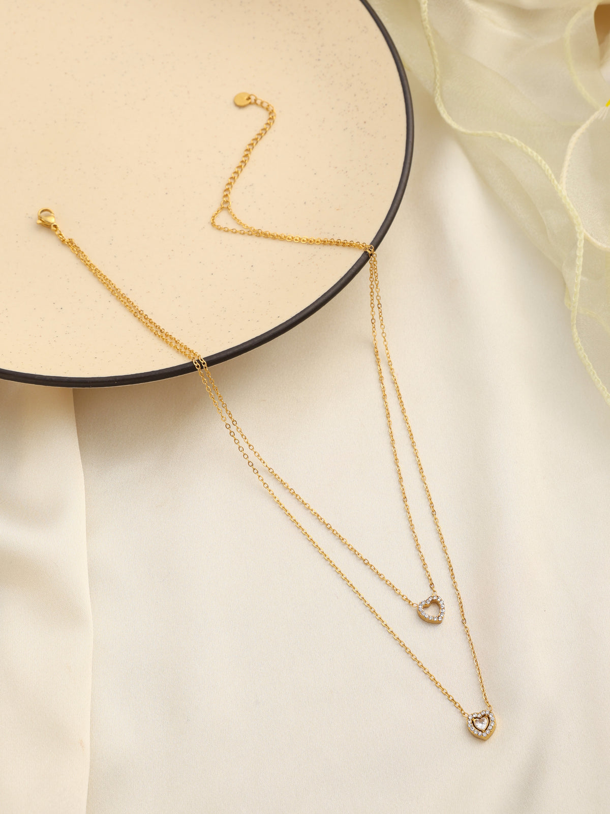 Twin Heart Layered Necklace