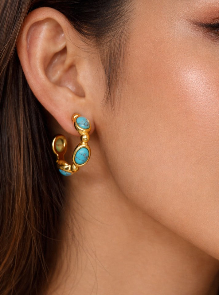 Statement Turquoise Hoop