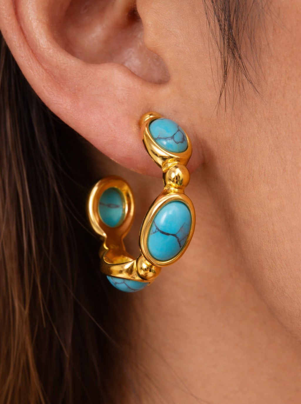 Statement Turquoise Hoop