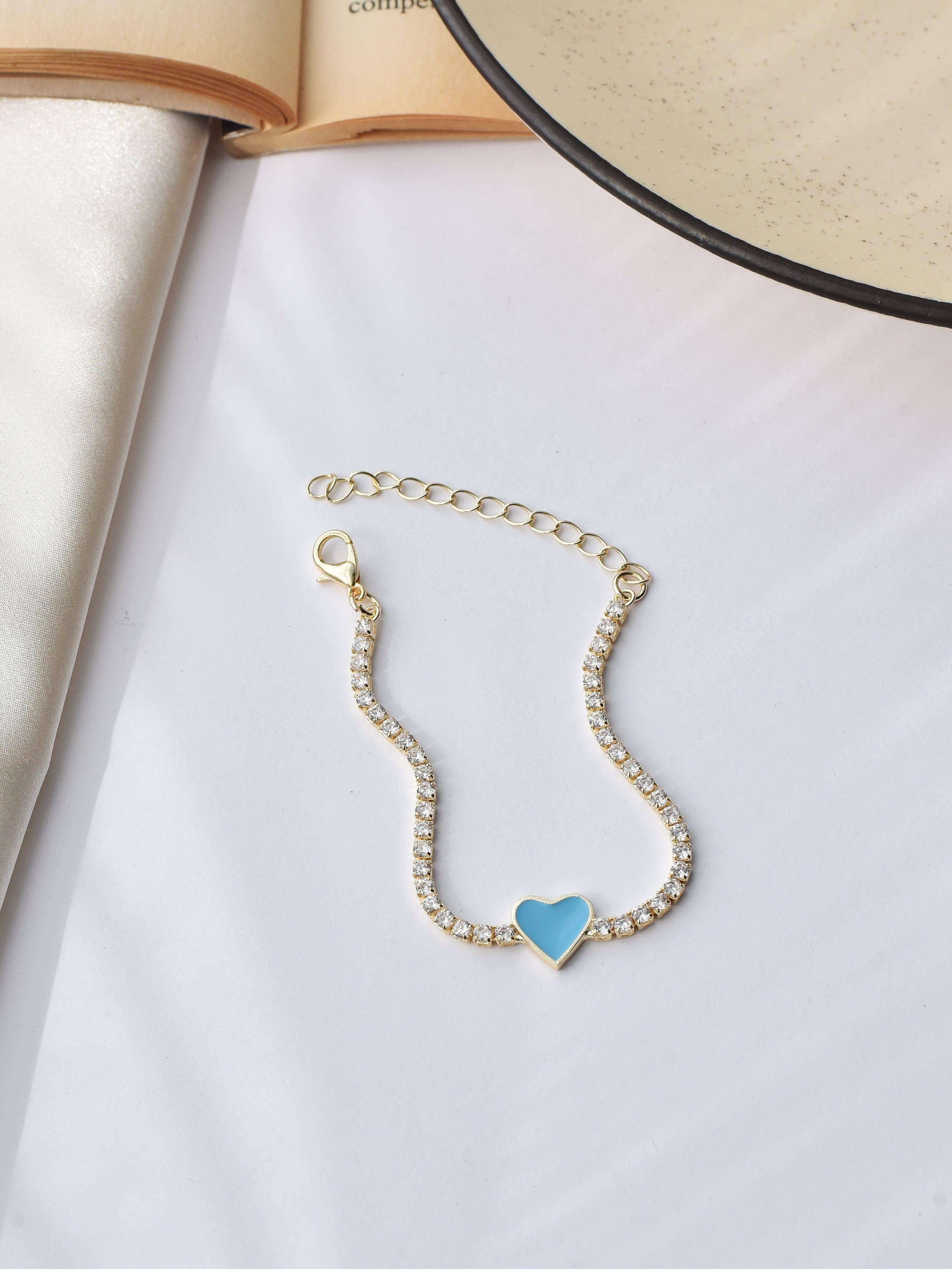 Klissaa bracelet Blue Heart Diamante Bracelet