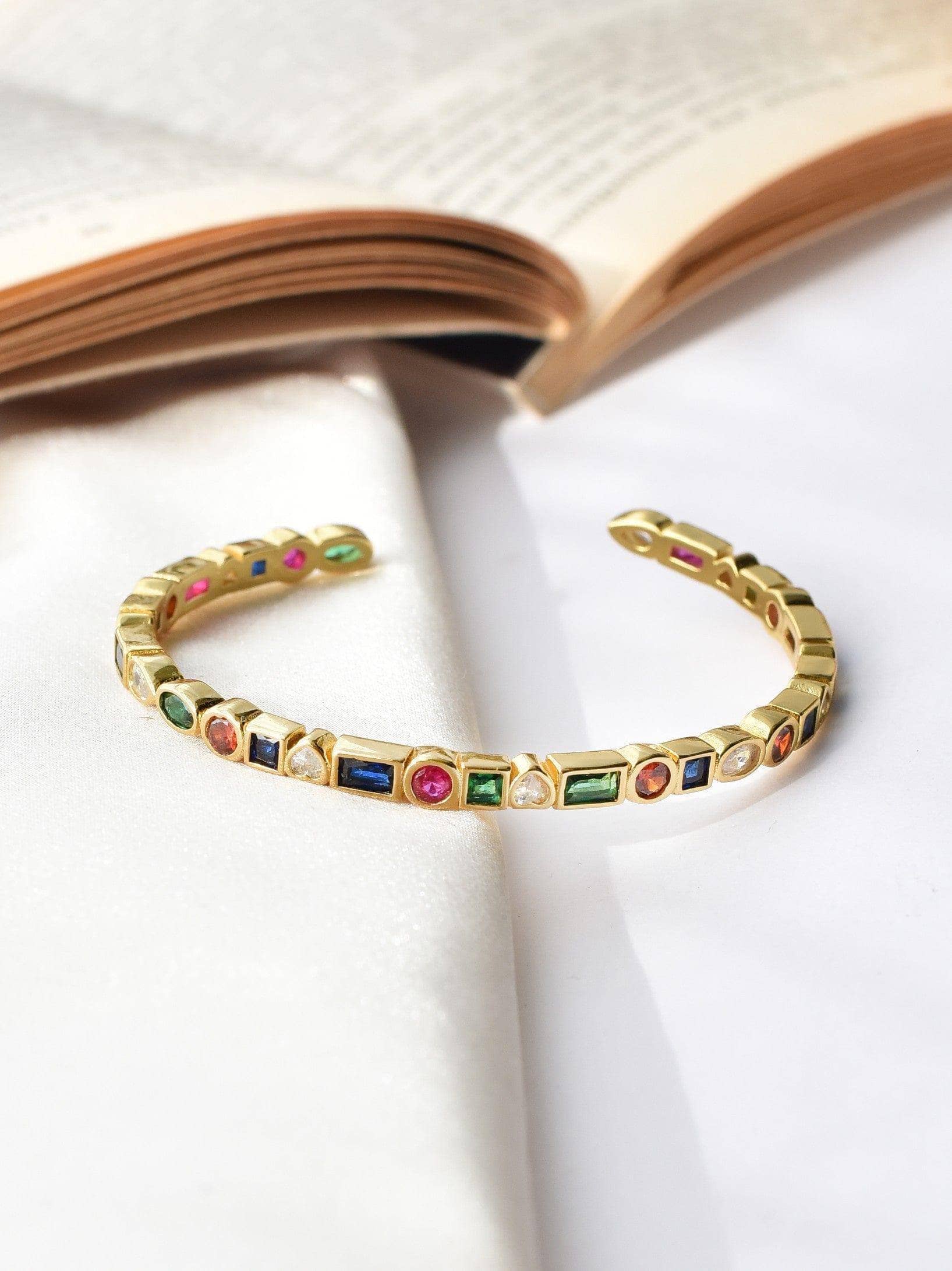 Klissaa Bracelets Golden Girl Multi-Color Cuff Bracelet