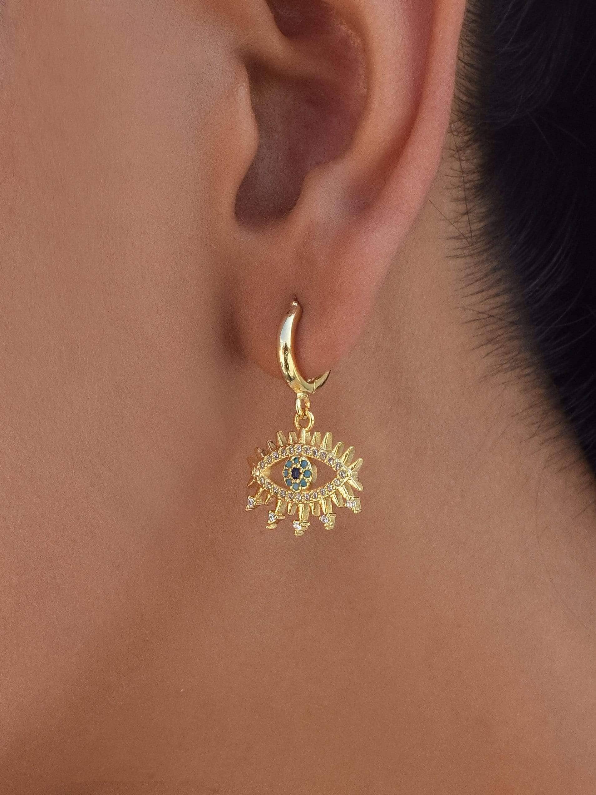 Klissaa Earrings 18K Gold Plated Nazar Earrings