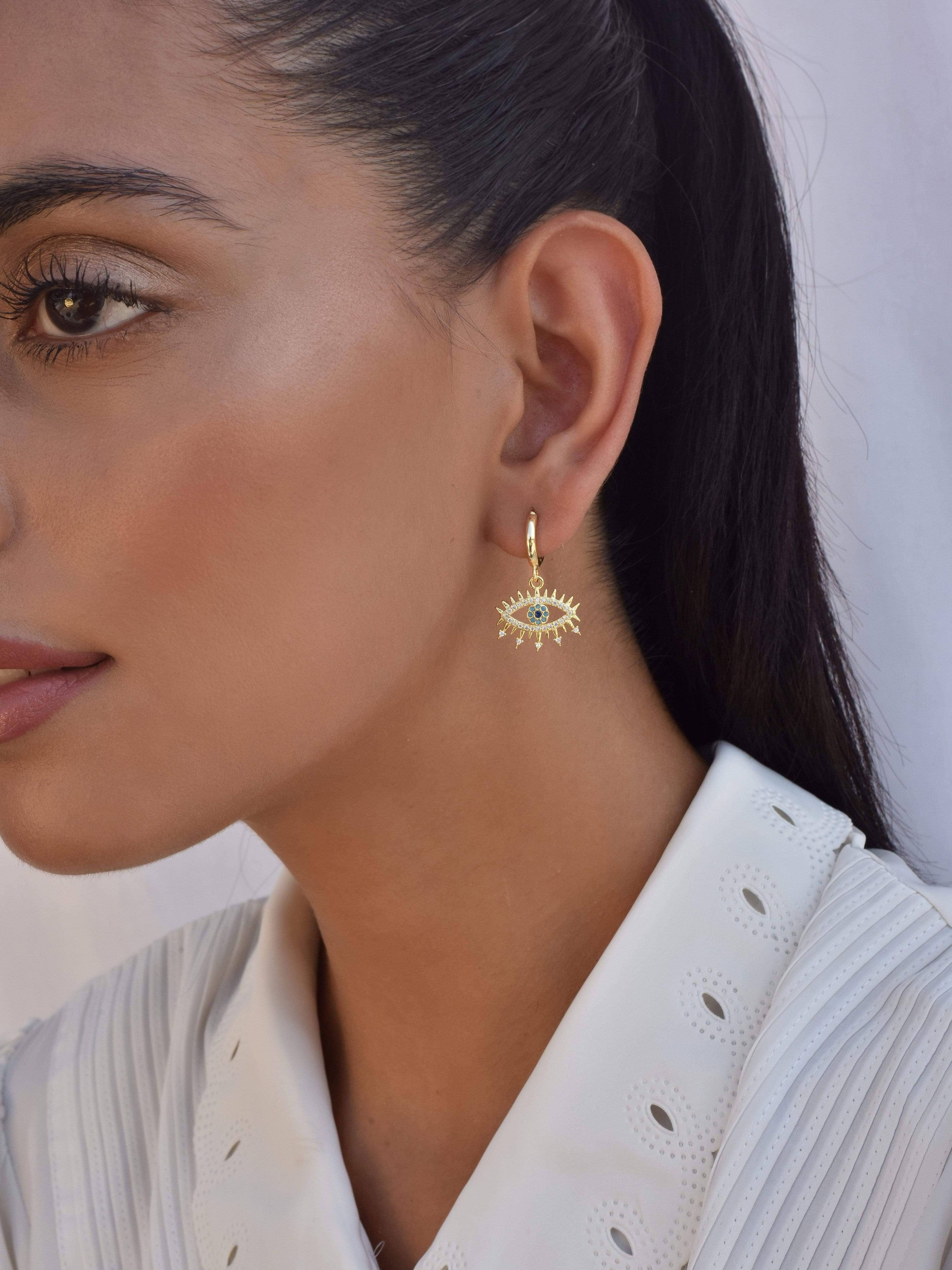 Klissaa Earrings 18K Gold Plated Nazar Earrings