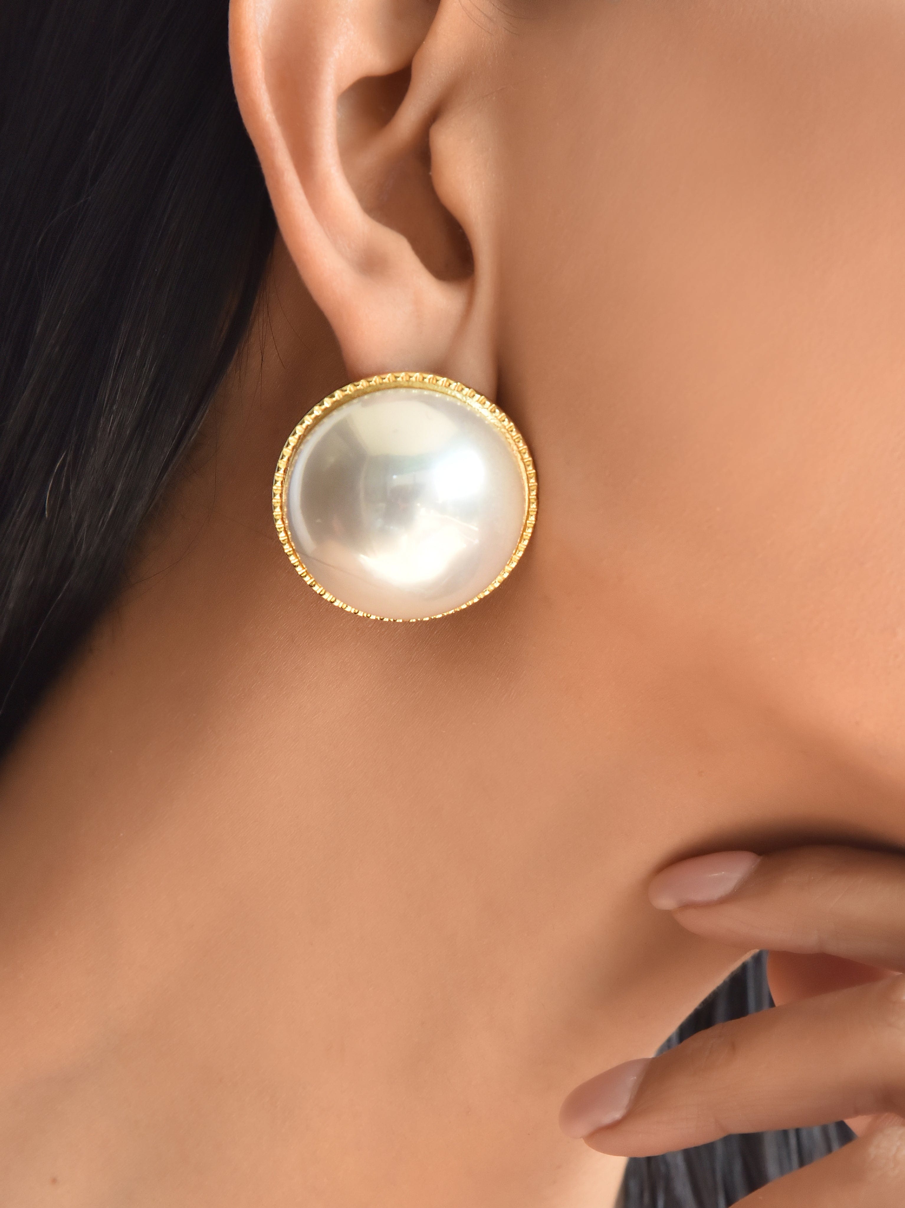 Klissaa earrings 30mm Pearl Stud Earring