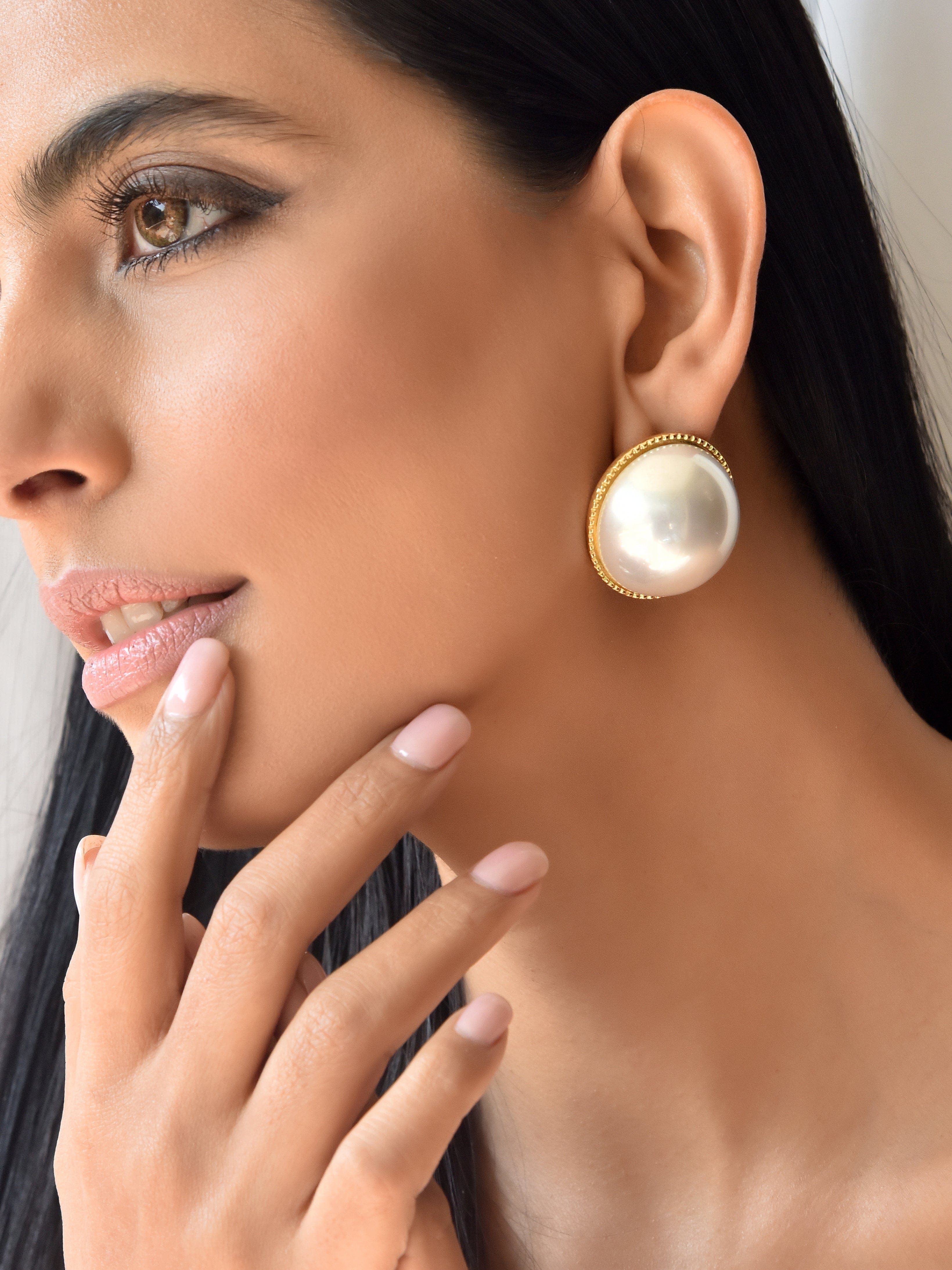 Klissaa earrings 30mm Pearl Stud Earring