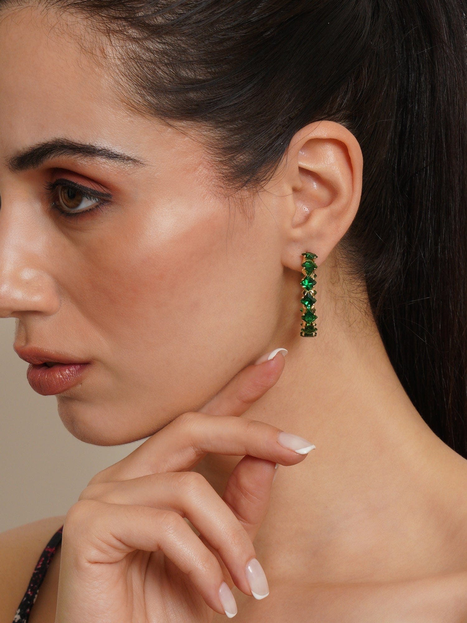 Klissaa earrings Emerald Large Hoop Earrings