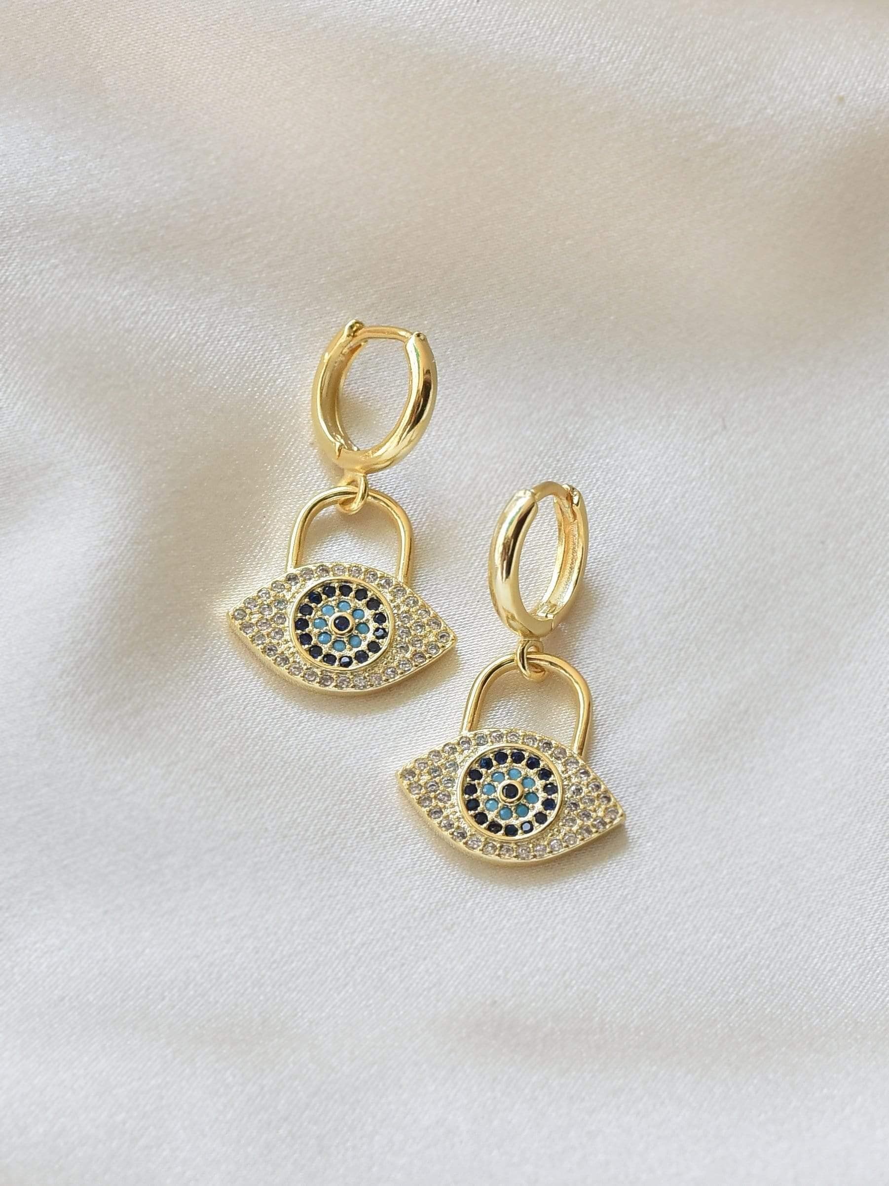 Klissaa Earrings Samantha Evil Eye Drop Earrings