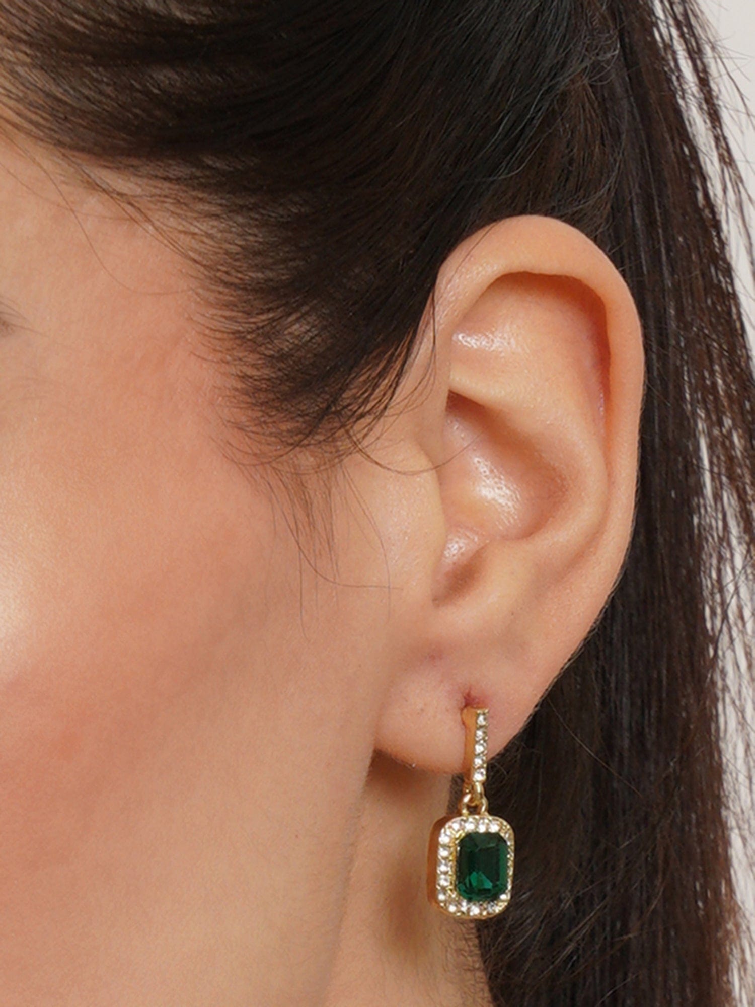 Klissaa earrings Sparkling Emerald Drops