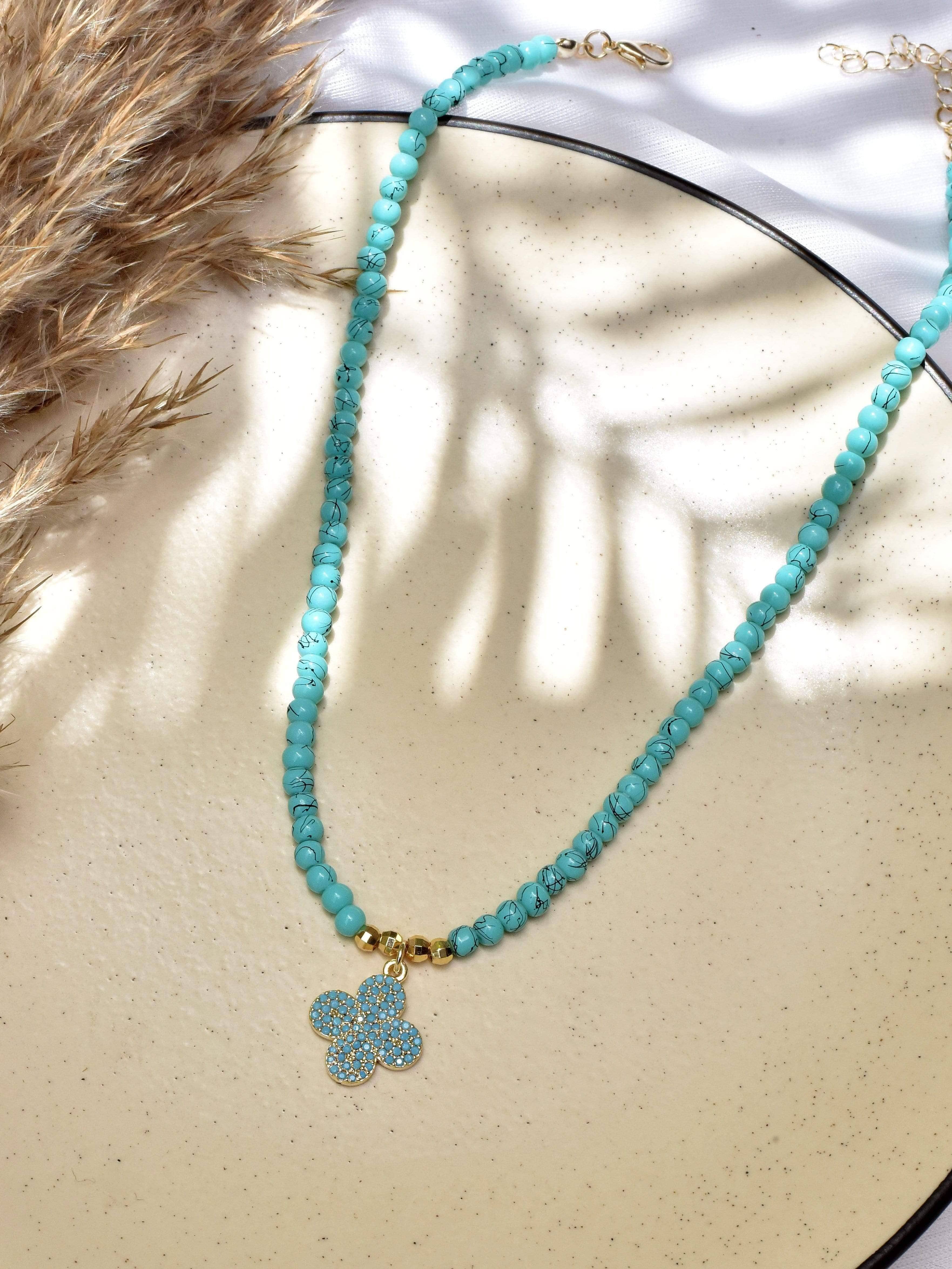 Turquoise bead choker necklace hotsell