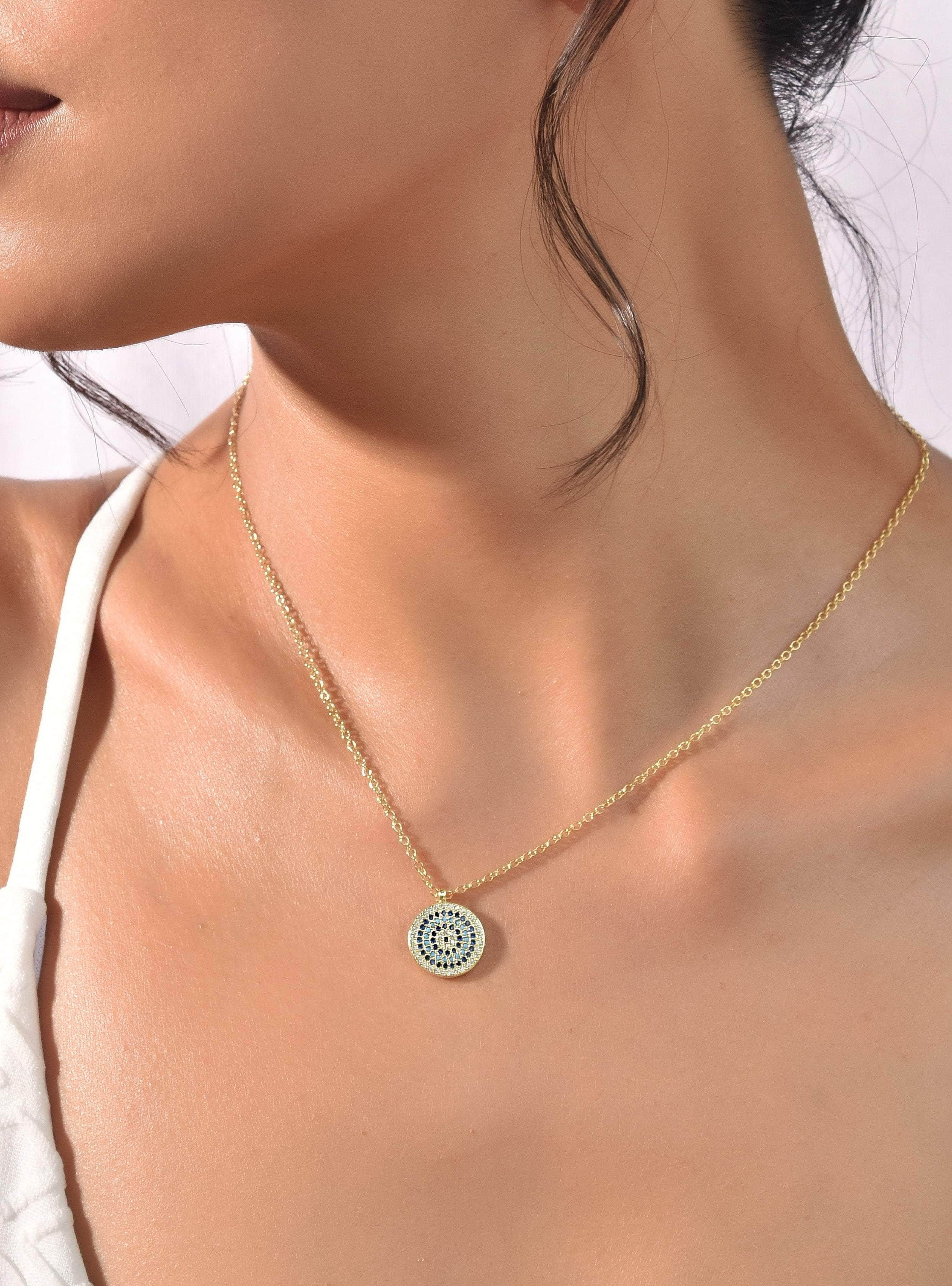 Klissaa necklace Daisy Gold Evil Eye Necklace