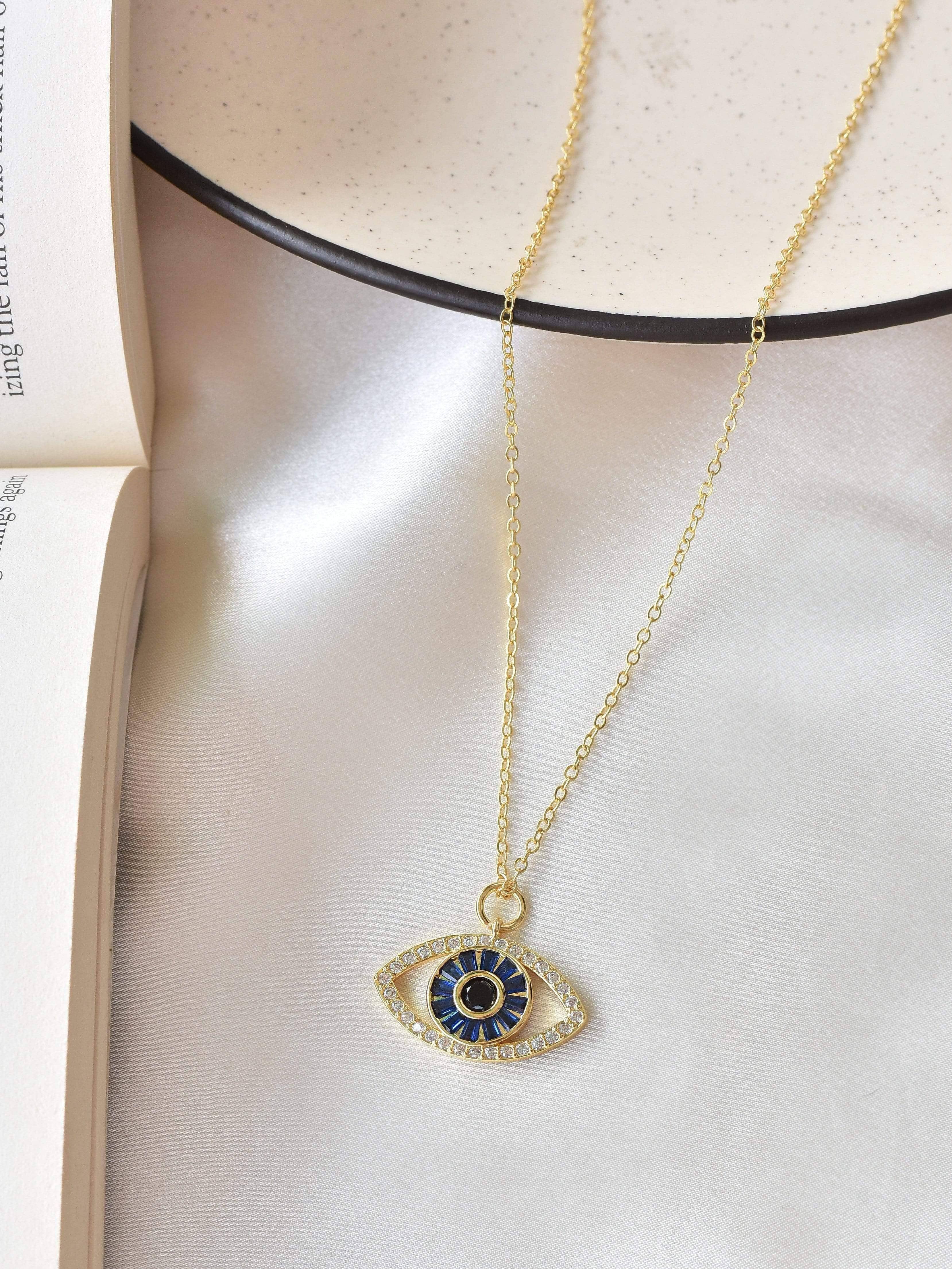 Klissaa necklace Klissaa Blue Crystal Evil Eye Necklace