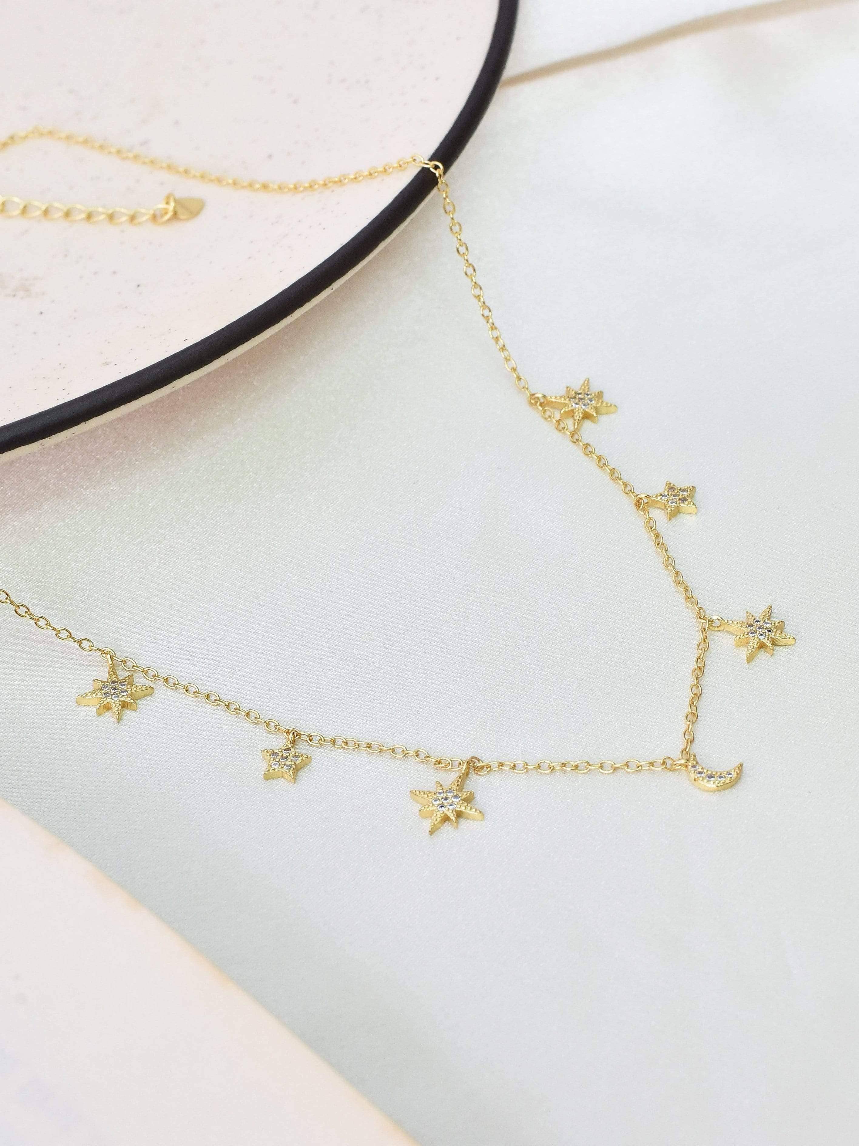 Klissaa necklace Stars & Moon Charm Necklace