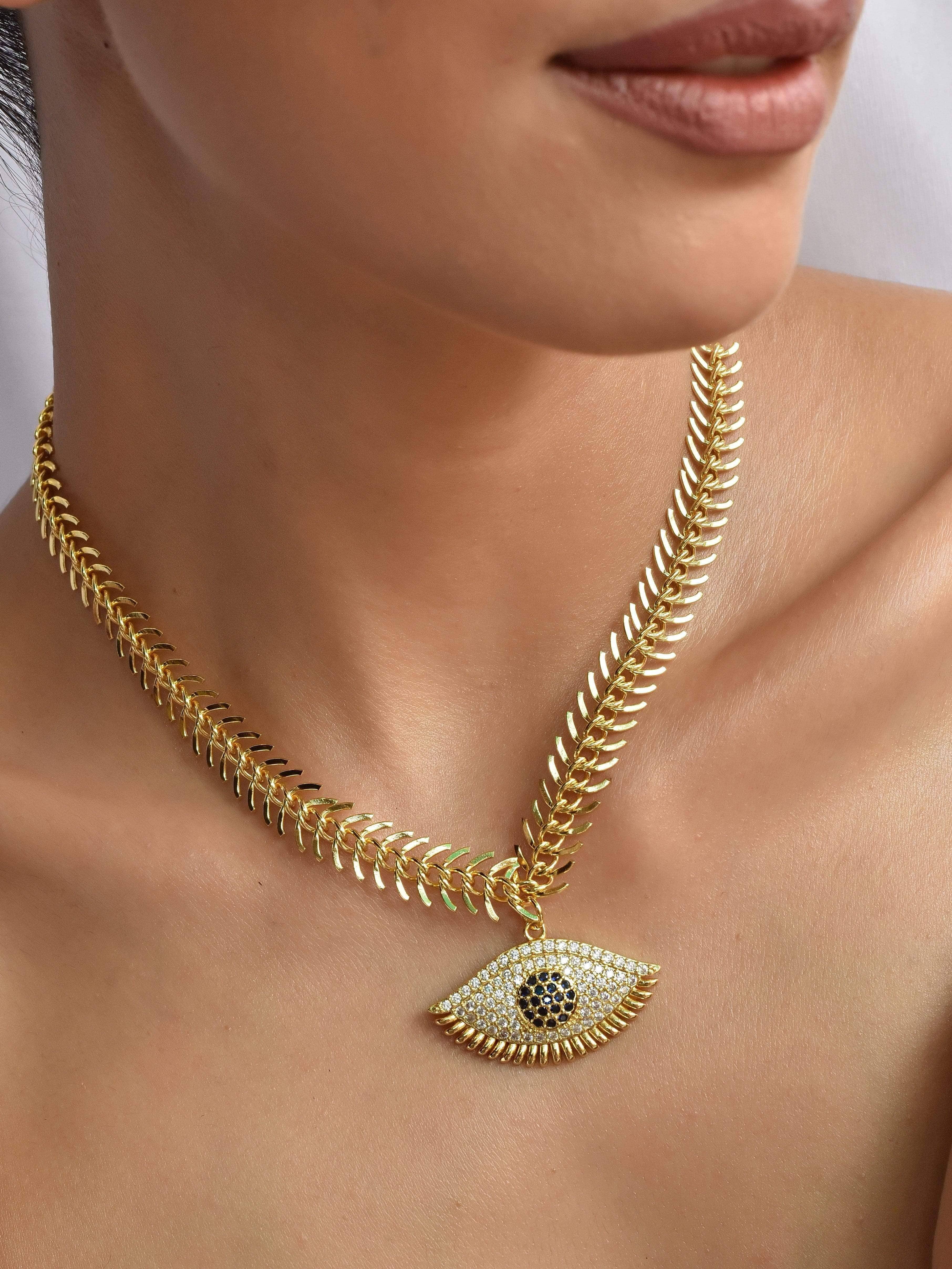 Klissaa necklace Trellis Statement Evil Eye Necklace