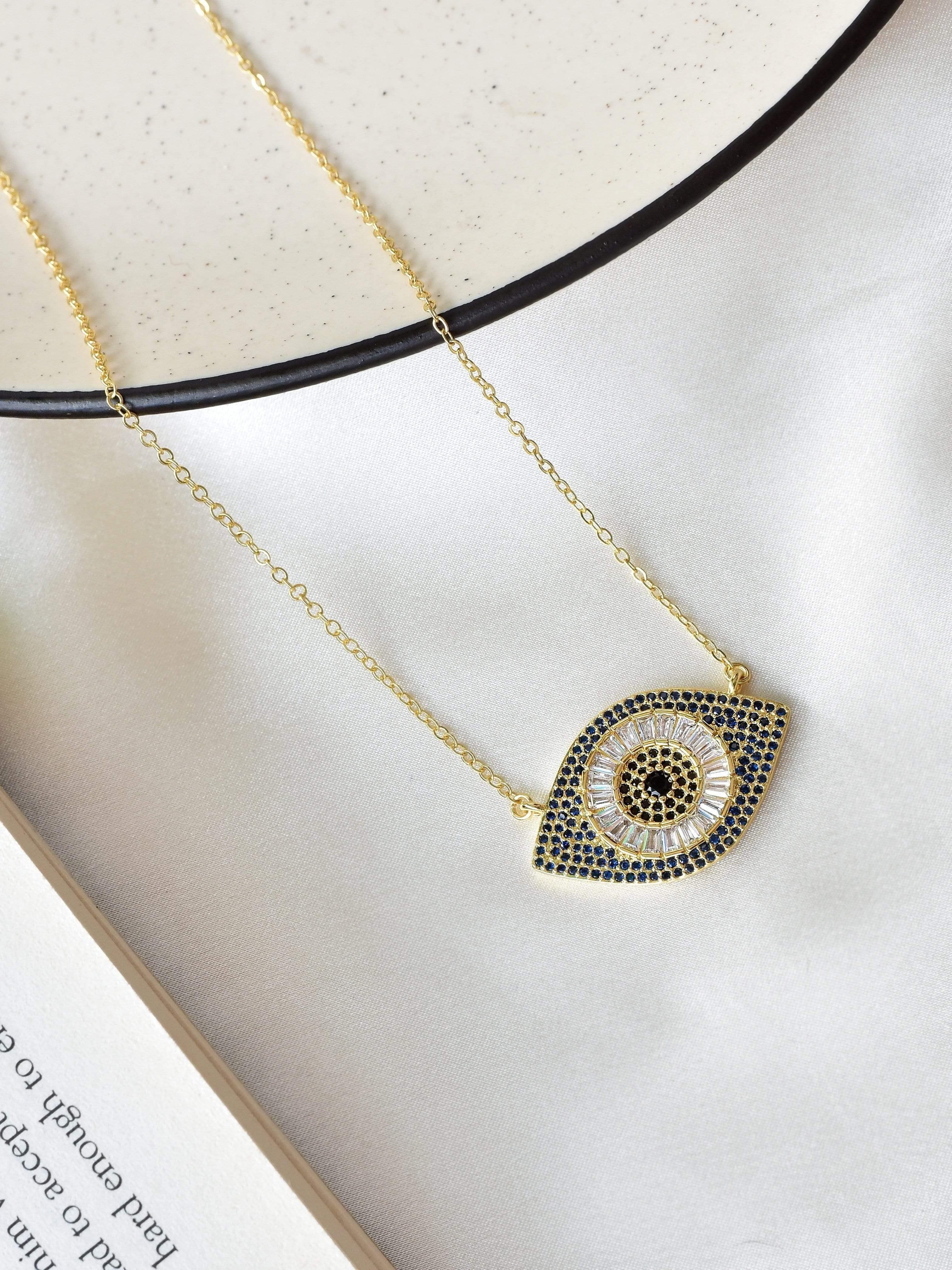 Klissaa necklace Ziva Crystal Studded Evil Eye Necklace