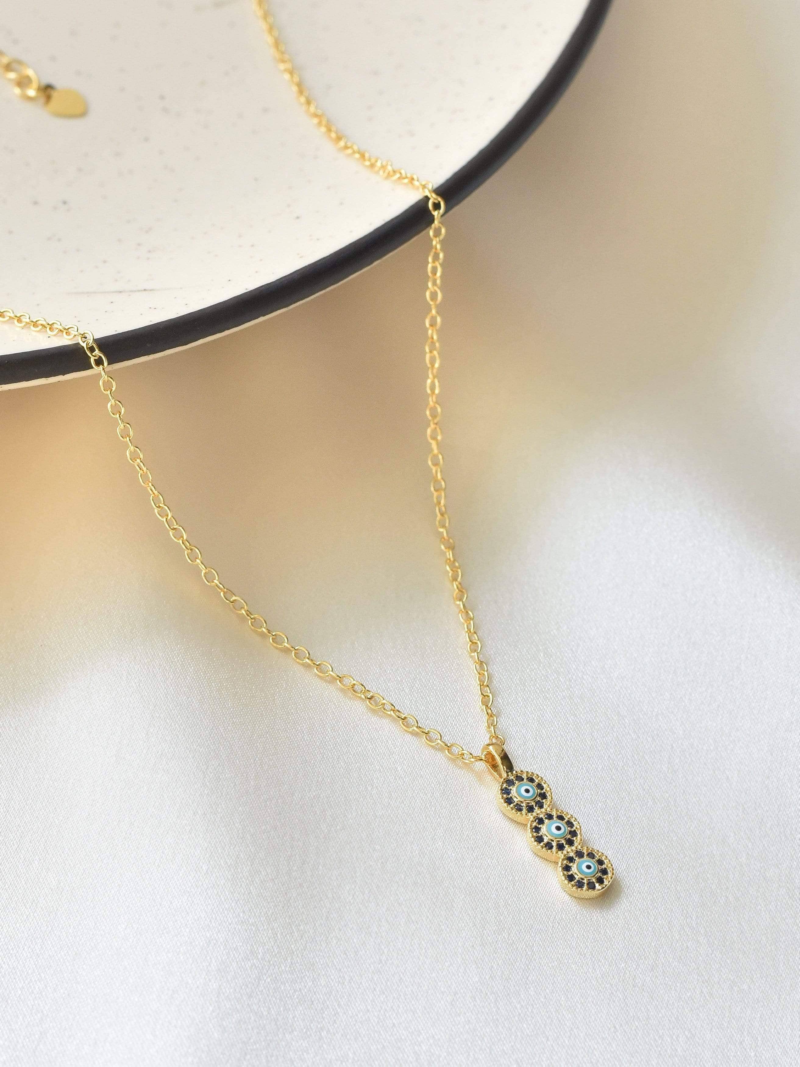 Klissaa Necklaces Adriana Gold Plated Evil Eye Necklace