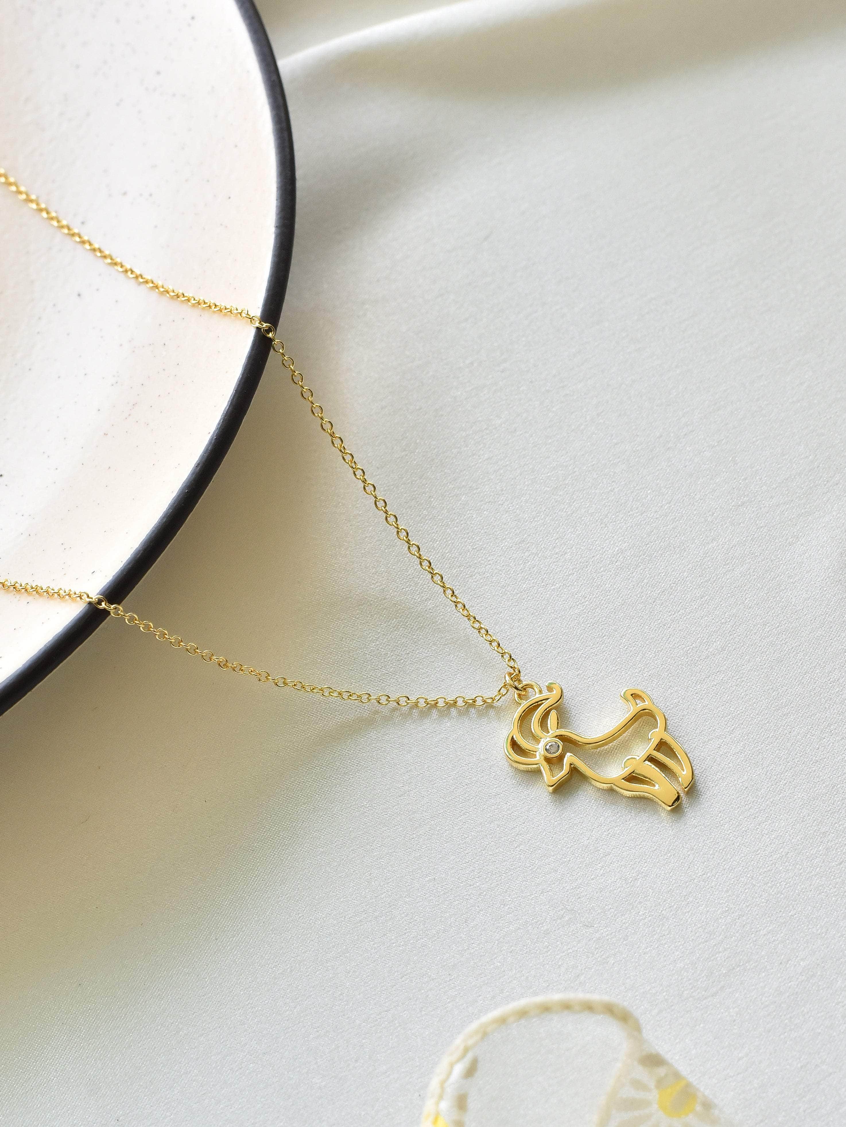 Klissaa Necklaces Capricorn Zodiac Gold Plated Necklace