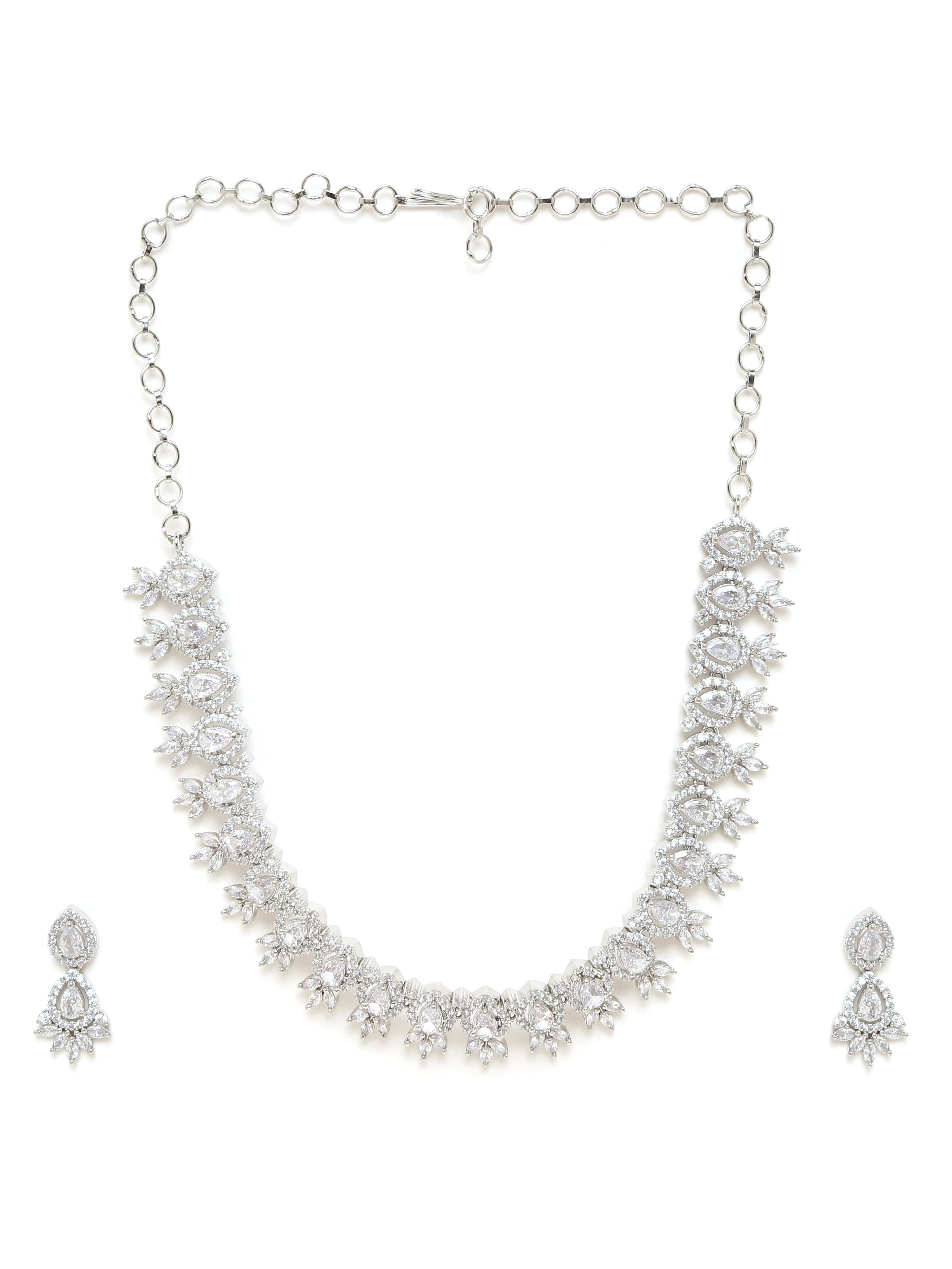 Klissaa Necklaces Enchanted Modern Diamond Necklace Set