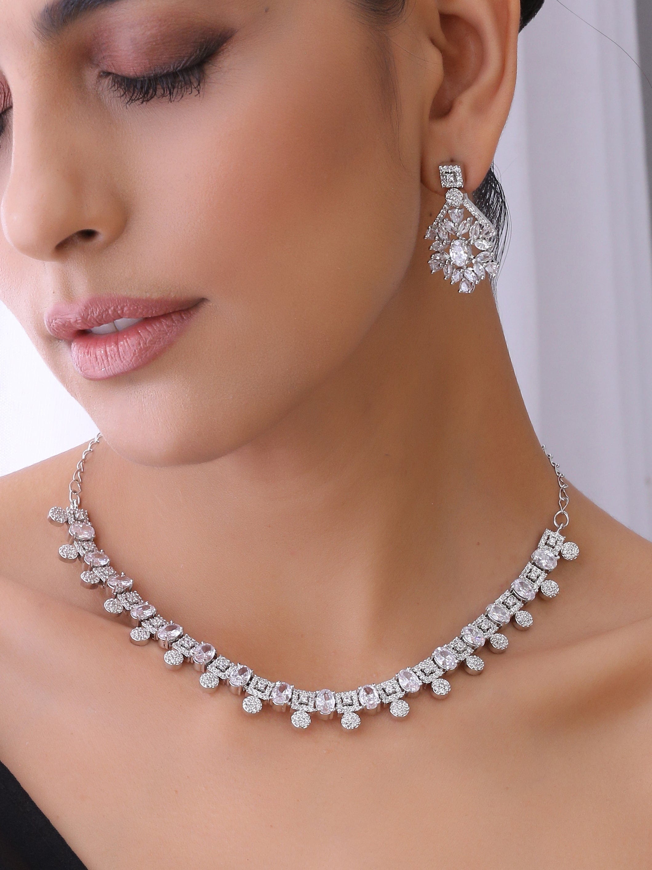 Diamond necklace modern Clearance