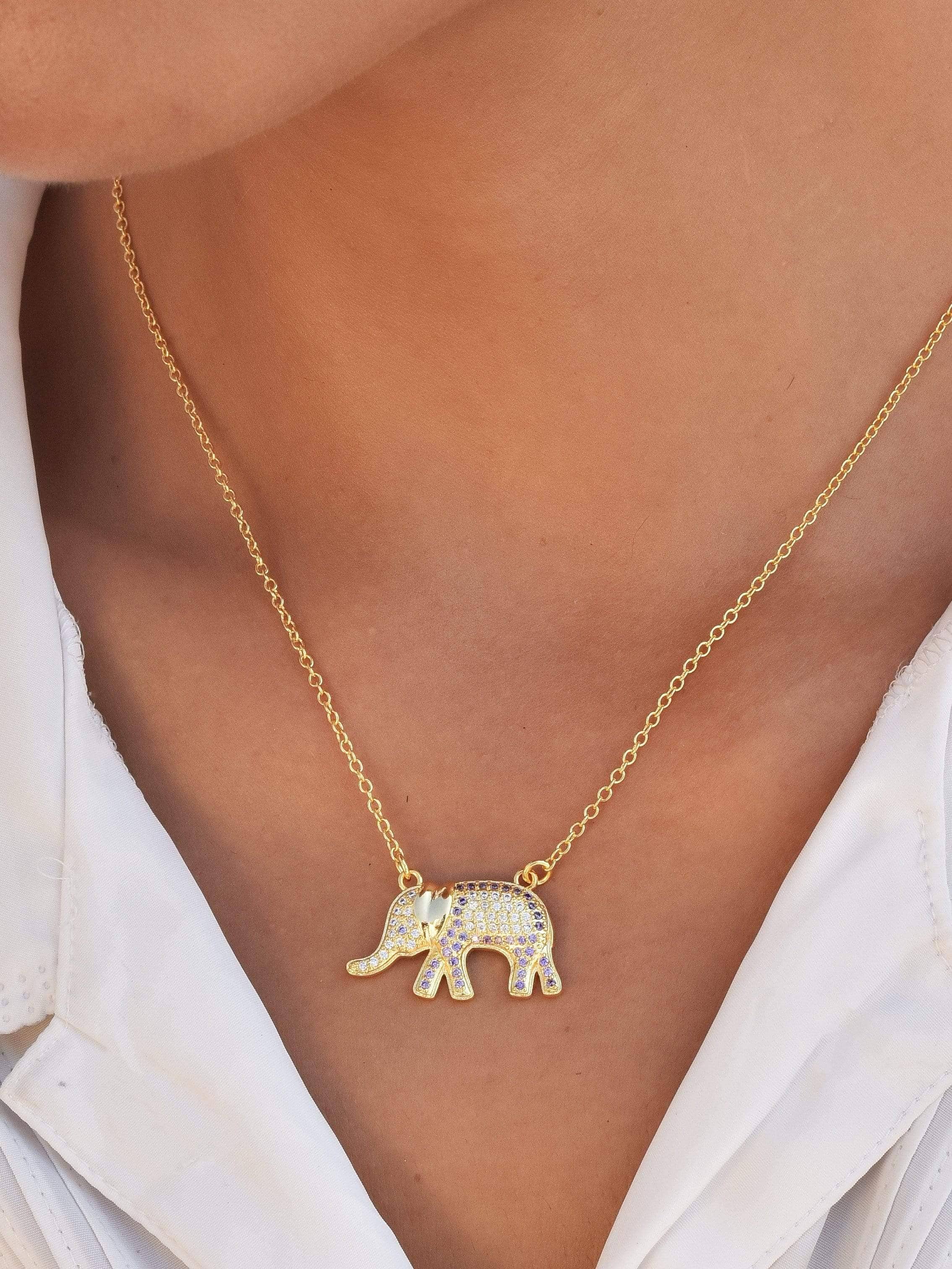 Klissaa Necklaces Klissaa White Haathi Necklace