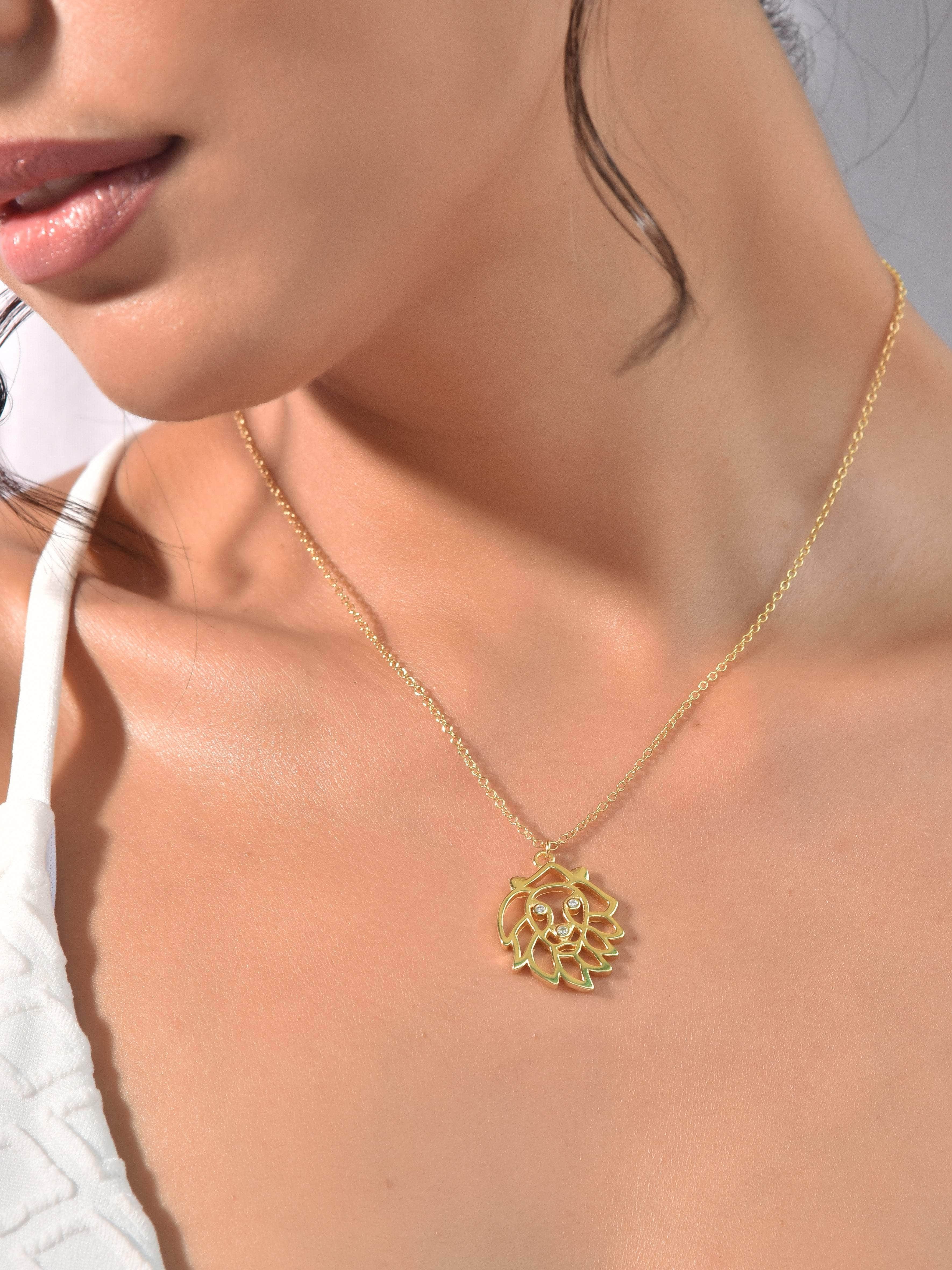 Klissaa Necklaces Leo Zodiac Gold Plated Necklace
