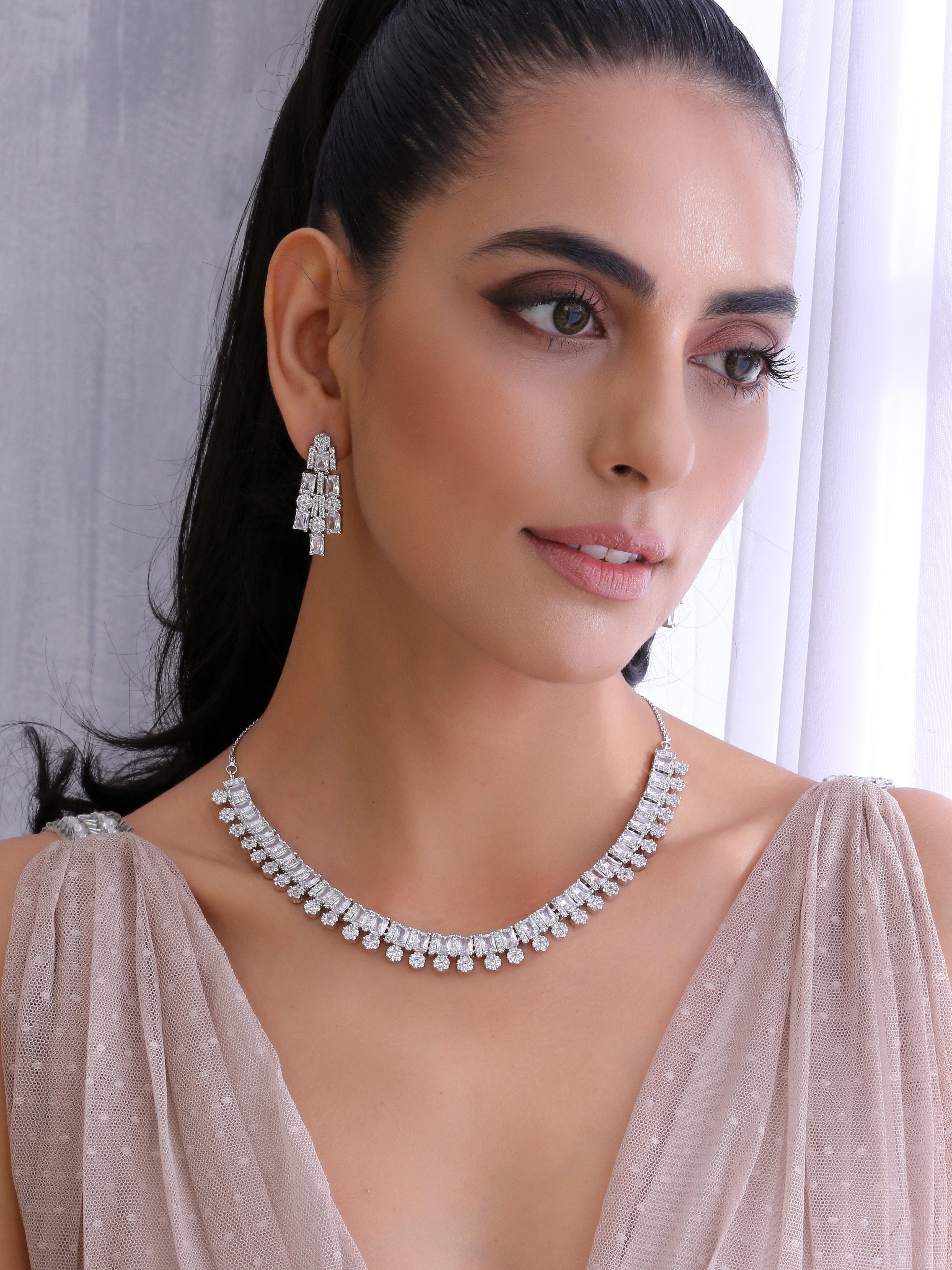 Klissaa Necklaces Mallika Luxury Crystal Necklace Set