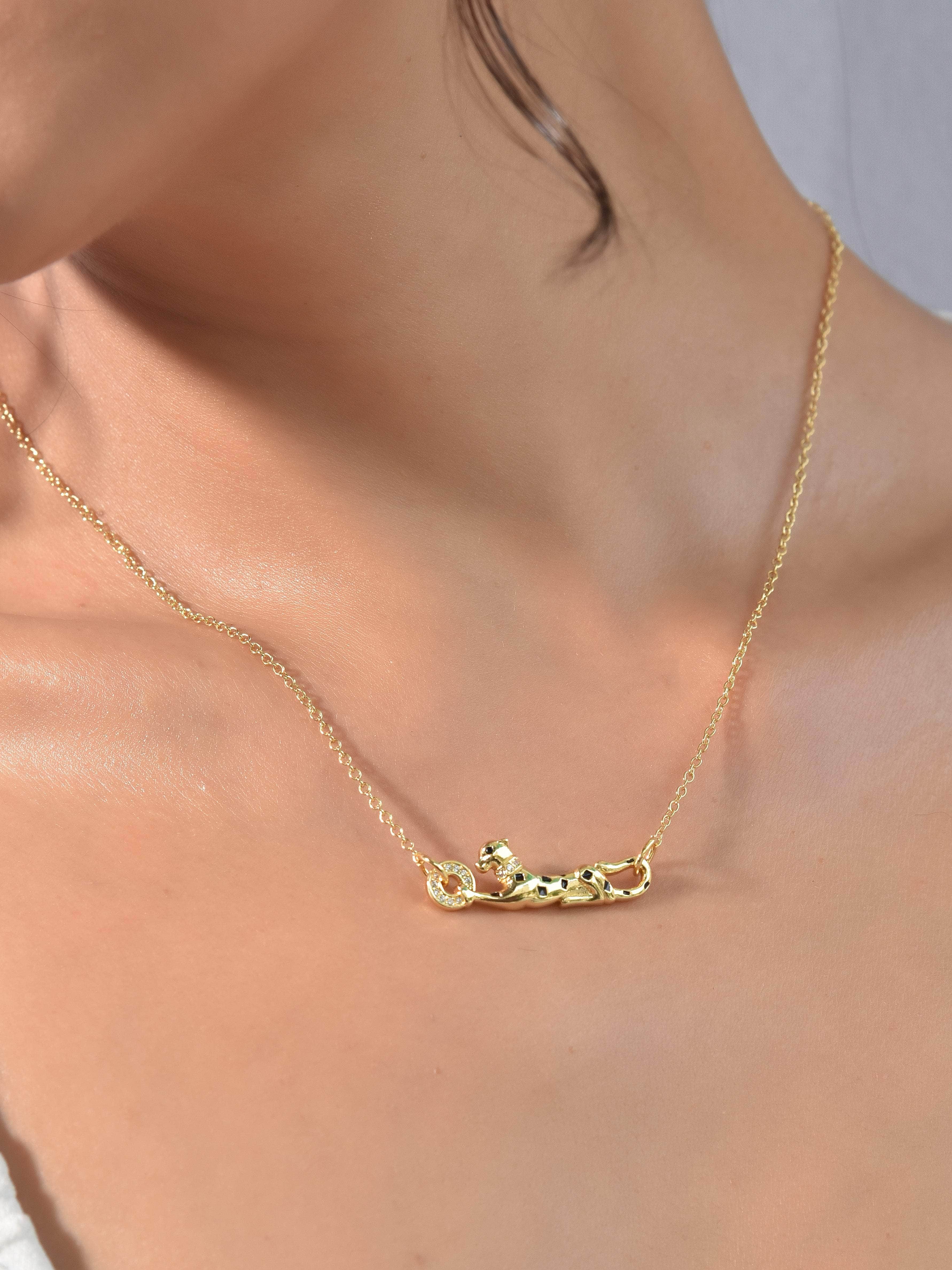 Klissaa Necklaces Statement Panther 18K Gold Plated Necklace