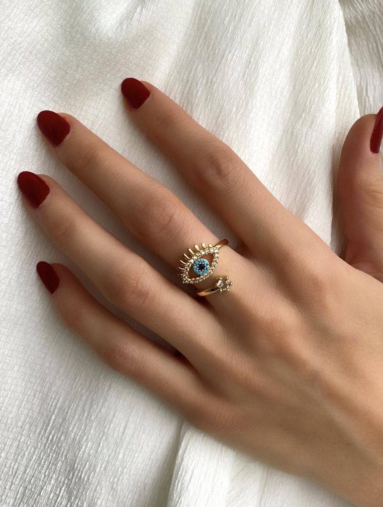 Klissaa rings 18k Gold Plated Evil Eye Ring