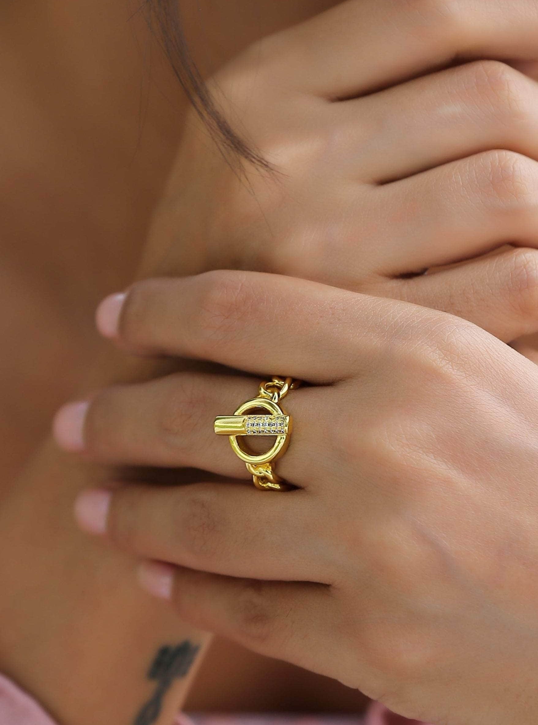 Klissaa Rings 22K Gold Plated Statement Ring