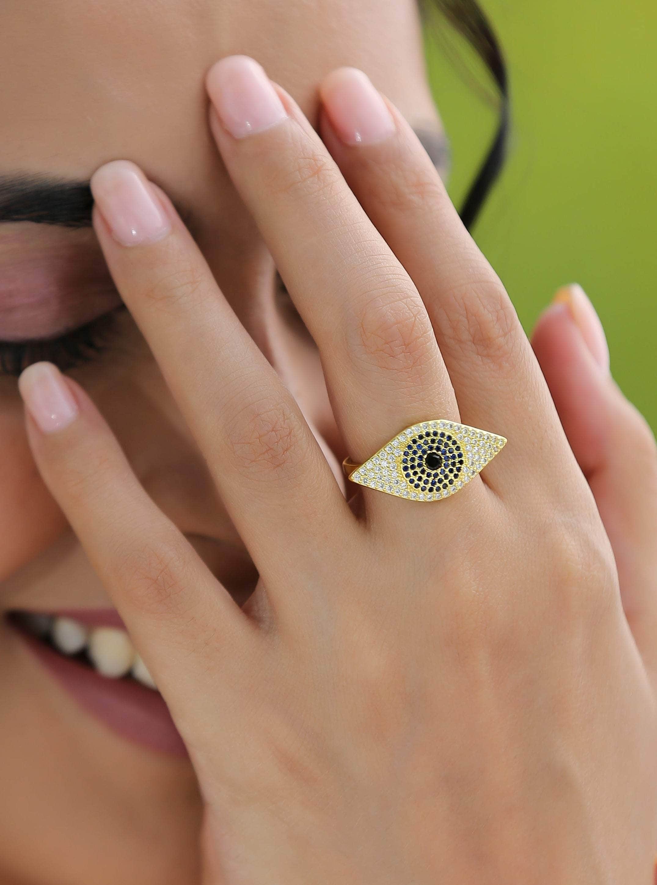 Klissaa Rings Classic Zirconia Evil Eye Ring By Klissaa
