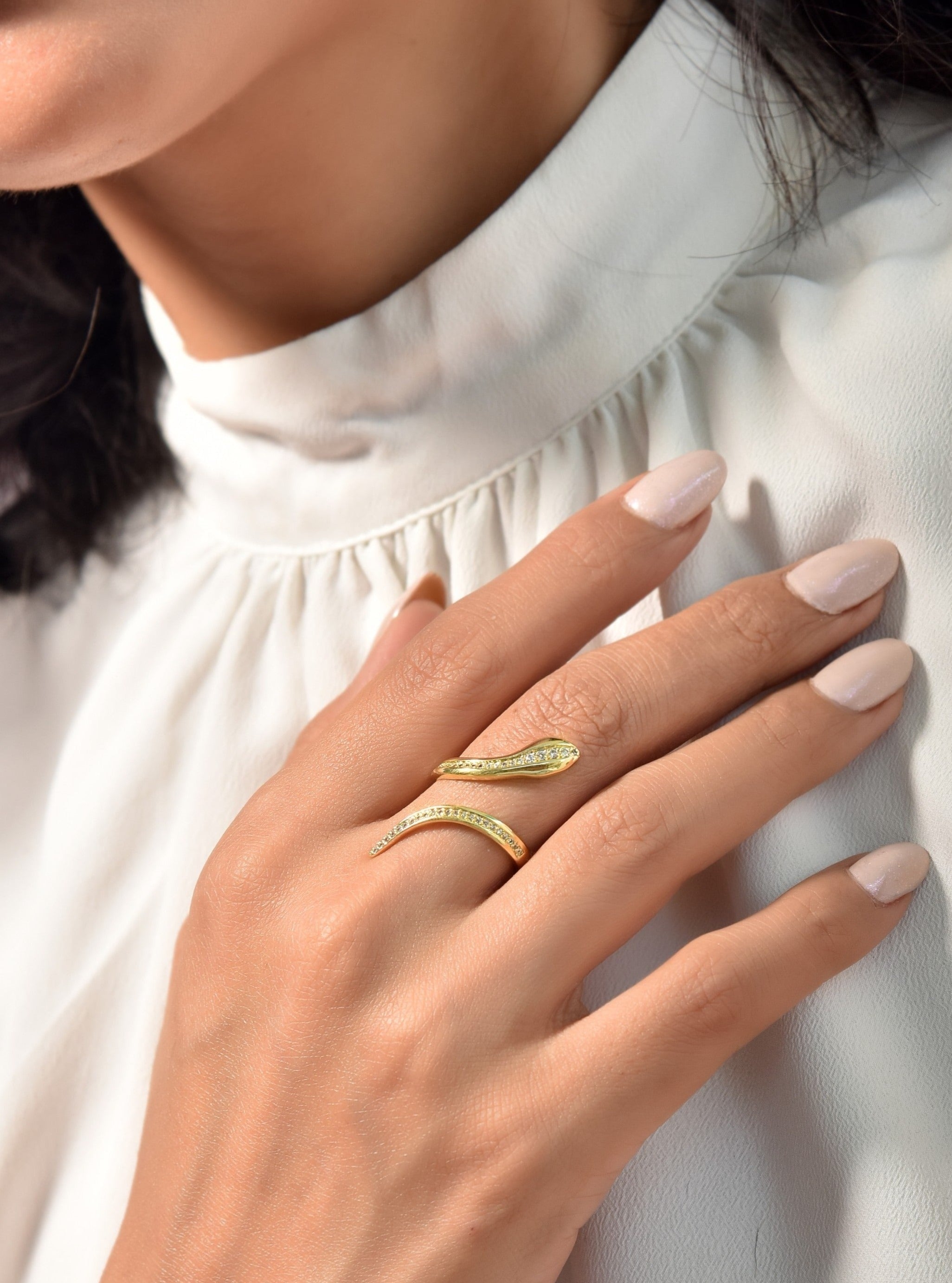 Gold plated snake ring sales