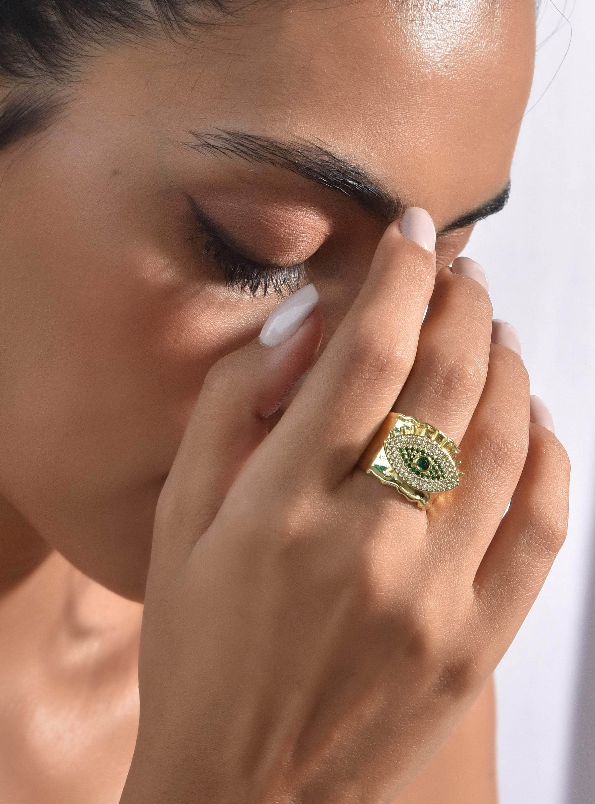 Klissaa Rings Statement Nazar Eye Ring